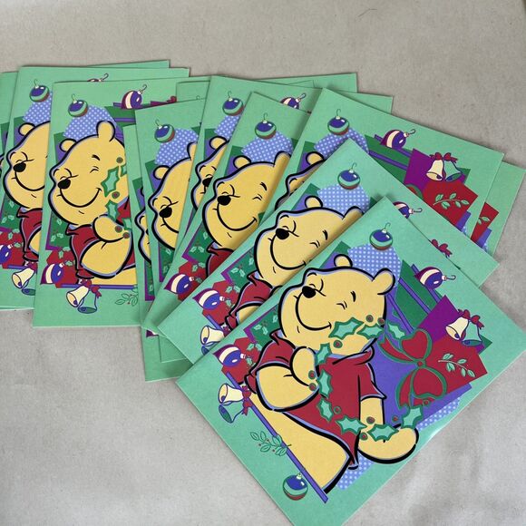 34 VTG 2000s Christmas Cards Base On Disney “ Winnie The‎ Pooh” - 5 Designs - Picture 8 of 14